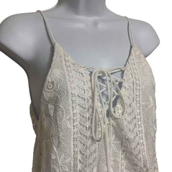 ASTR The Label White Lace Up Mini Dress Womens Size S - Picture 2 of 9